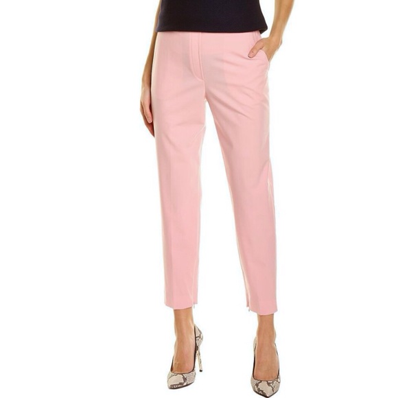 St. John Pants - St John Modern Stretch Pants Pink Lightweight Tropical Wool Zip Ankle Small